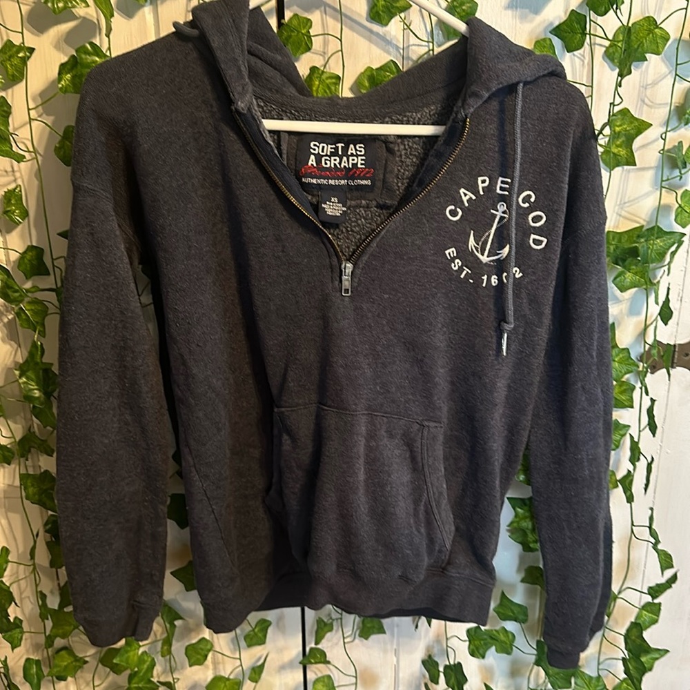 Soft As A Grape half zip up sweatshirt